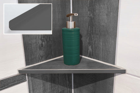 Befliesbare Duschablage - Winkel - Typ 280 - Anthrazit