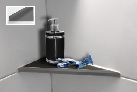 IDesign Duschkorb Mit Griff – Tragbar, Stapelbar, Kunststoff, Anthrazit